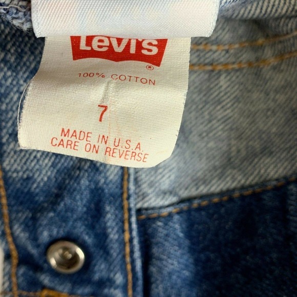 Levis Vintage Levis Kids Denim Trucker Jacket Sz 7 Acid Wash 90s Orange Tab USA - Picture 6 of 8